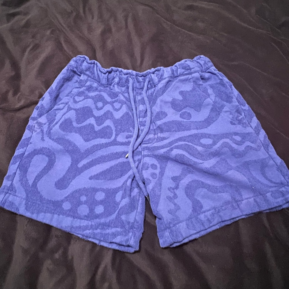 OAS Blue Textured Shorts